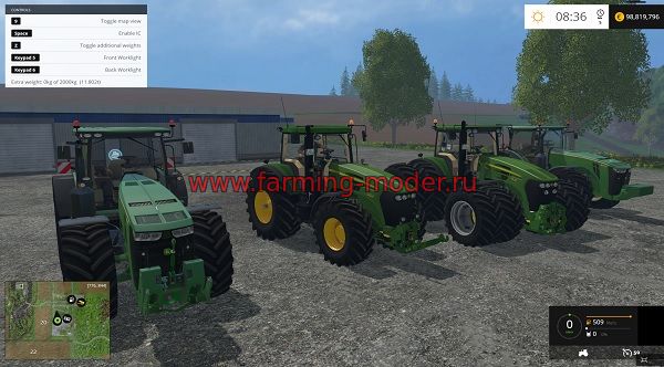 Мод "JOHN DEERE TRACTORS PACK"для Farming Simulator 2015